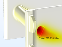 涡轮定子模型的温度场特写视图。