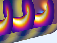 光束模型的特写视图，其中显示螺旋相位分布。