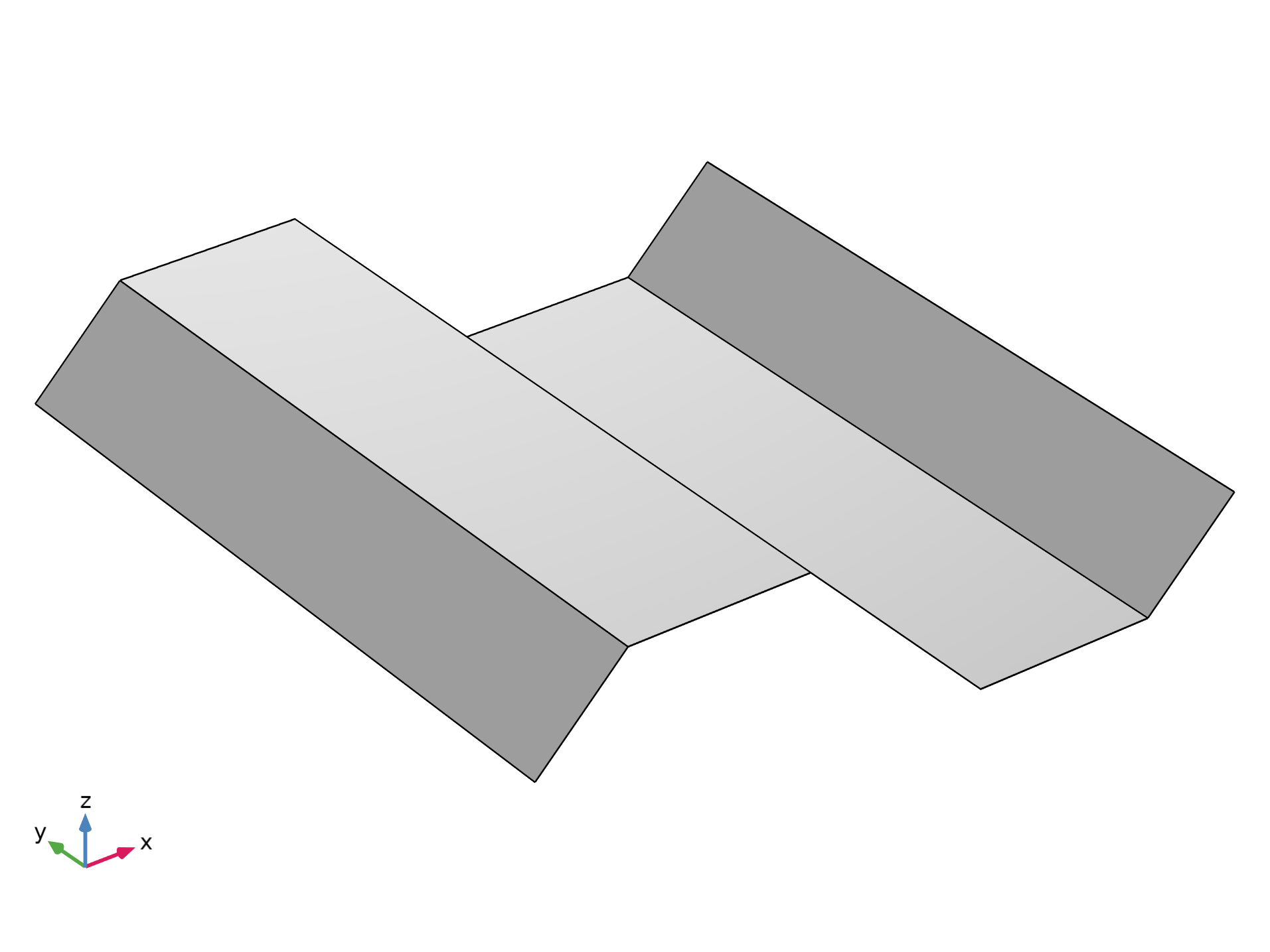 The unit cell of a trapezoidal corrugation.