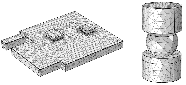 单个焊点的子模型的全局模型和子模型网格比较