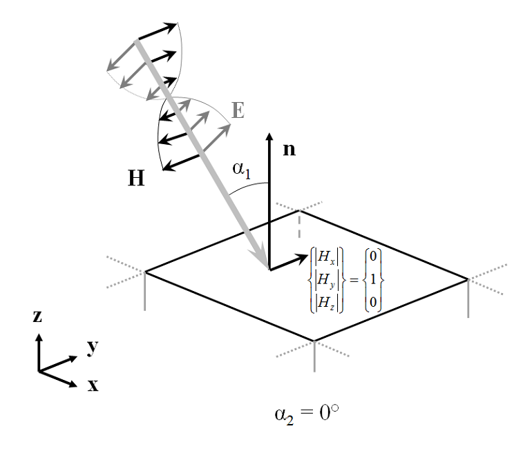 周期性重复晶胞中磁场与 x-y 平面相平行的偏振图示