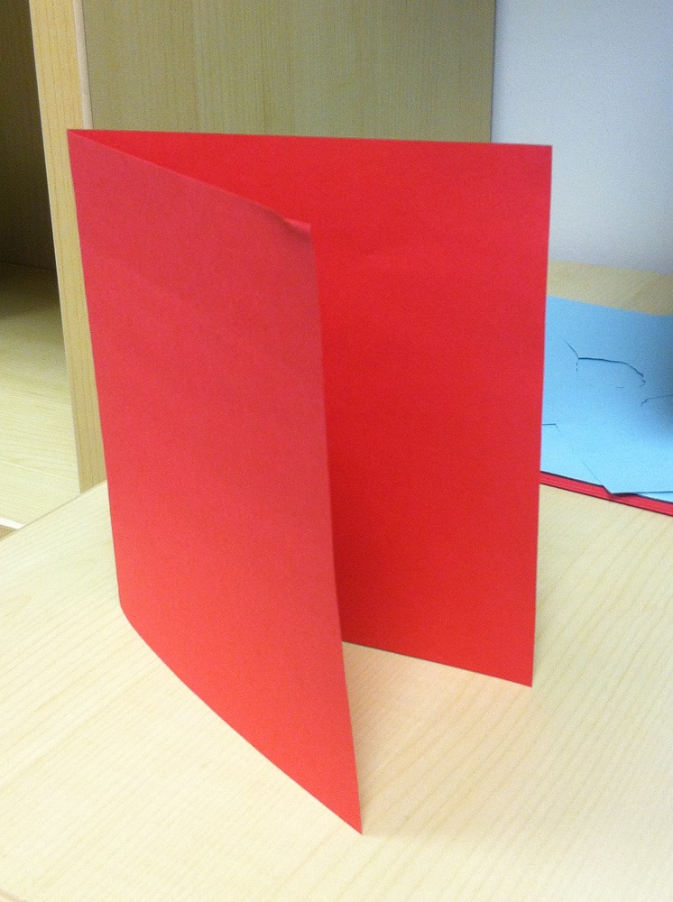 3. Using the other piece of paper, fold it in half horizontally.