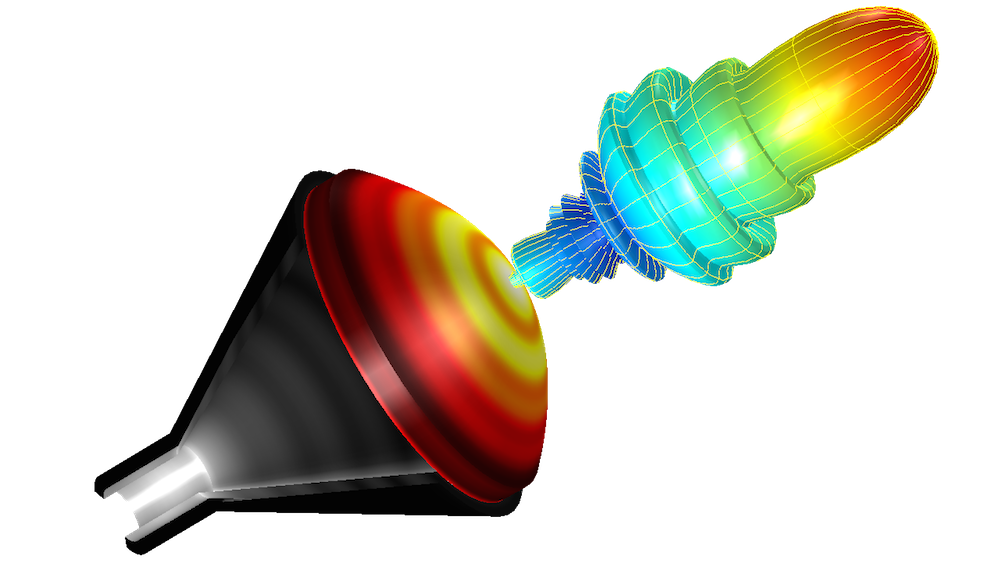 Figure depicting a conical horn lens antenna simulation.