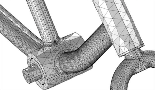 三轮车车架结构力学模型的网格。