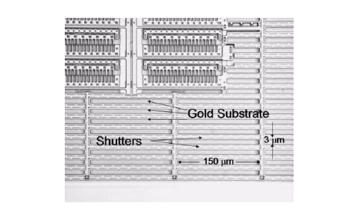 A microscopic image of a shutter radiator design.
