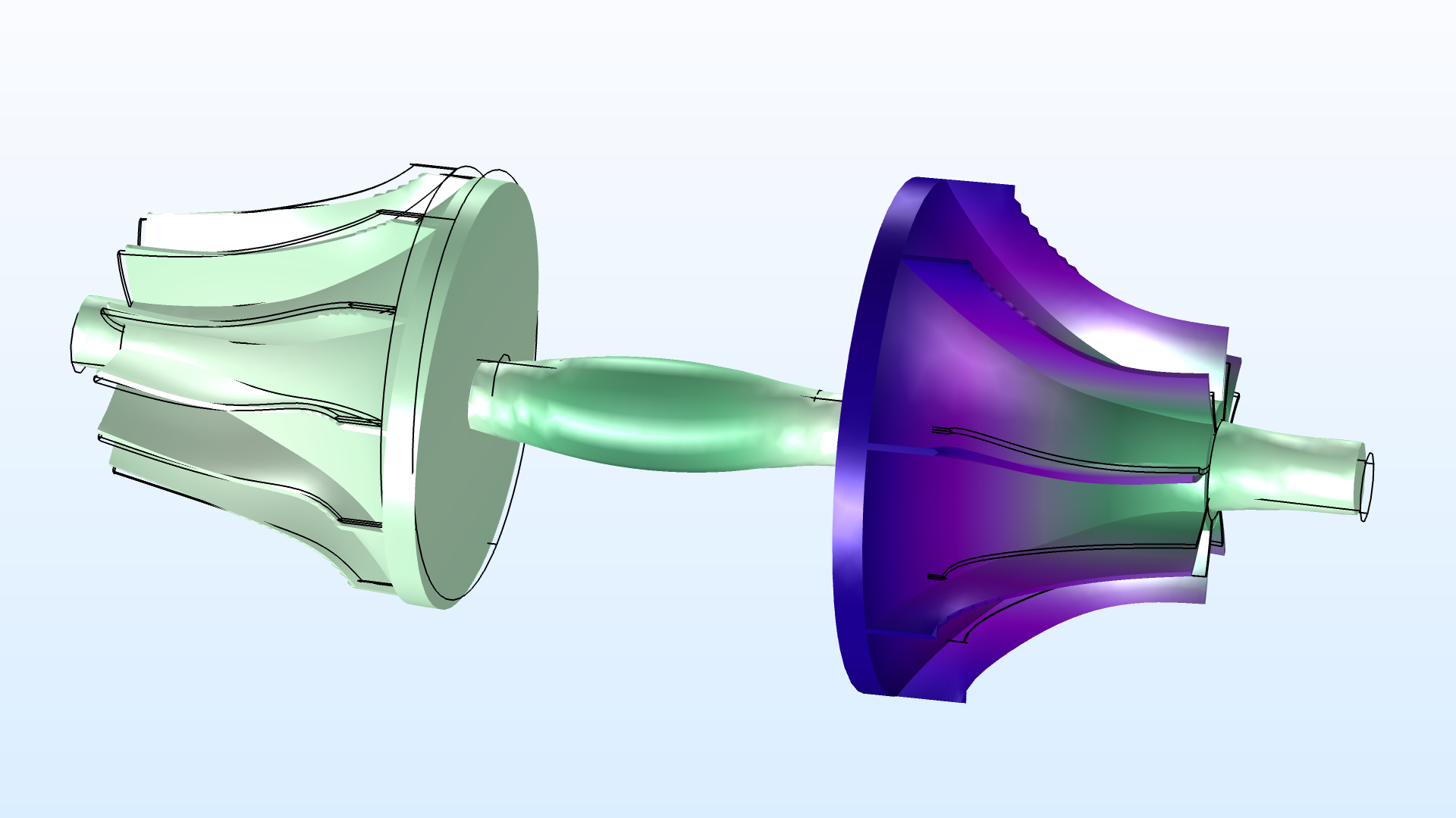 The Rotordynamics Module has a new model of a turbocharger that includes cross-coupled bearing forces.