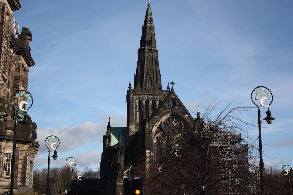 A photo of a church in Glasgow, Scotland.
