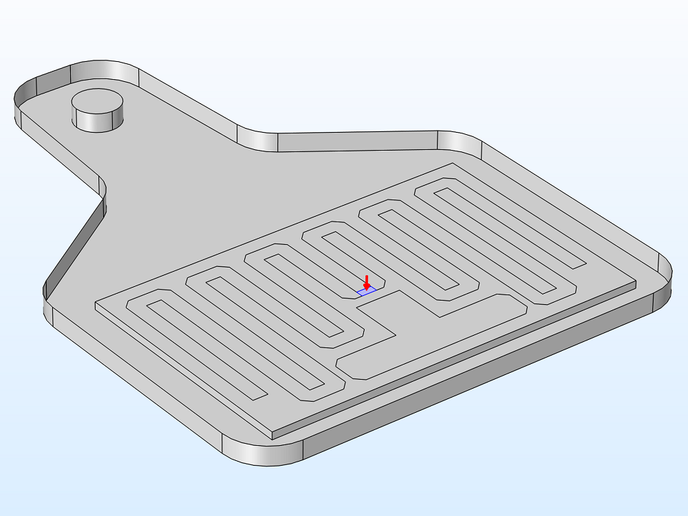 示意图显示了如何在 RFID 标签模型中选择集总端口的边界。