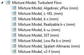 混合物模型与湍流模型结合界面