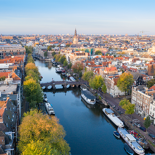 The skyline in Amsterdam.