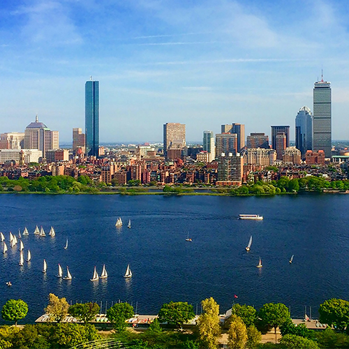 The skyline in Boston.