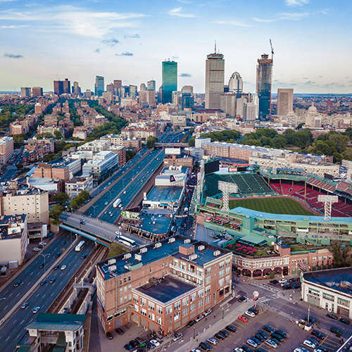 The skyline in Boston.