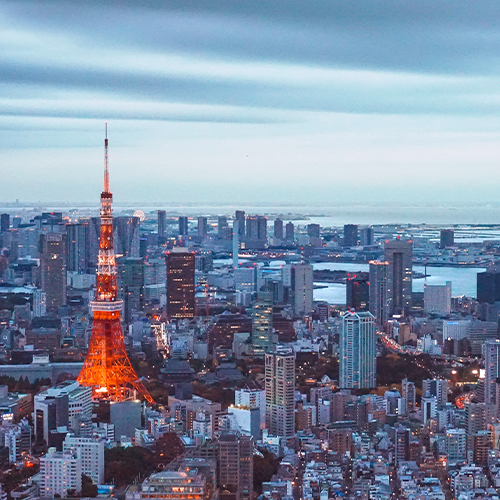 The skyline in Tokyo.
