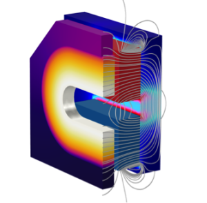 A model of an actuator undergoing a thermal analysis.