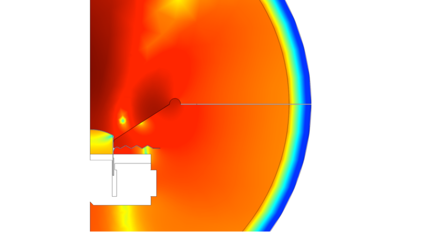 An example of an acoustics analysis modeled in COMSOL Multiphysics by PANA SOUND Ltd.