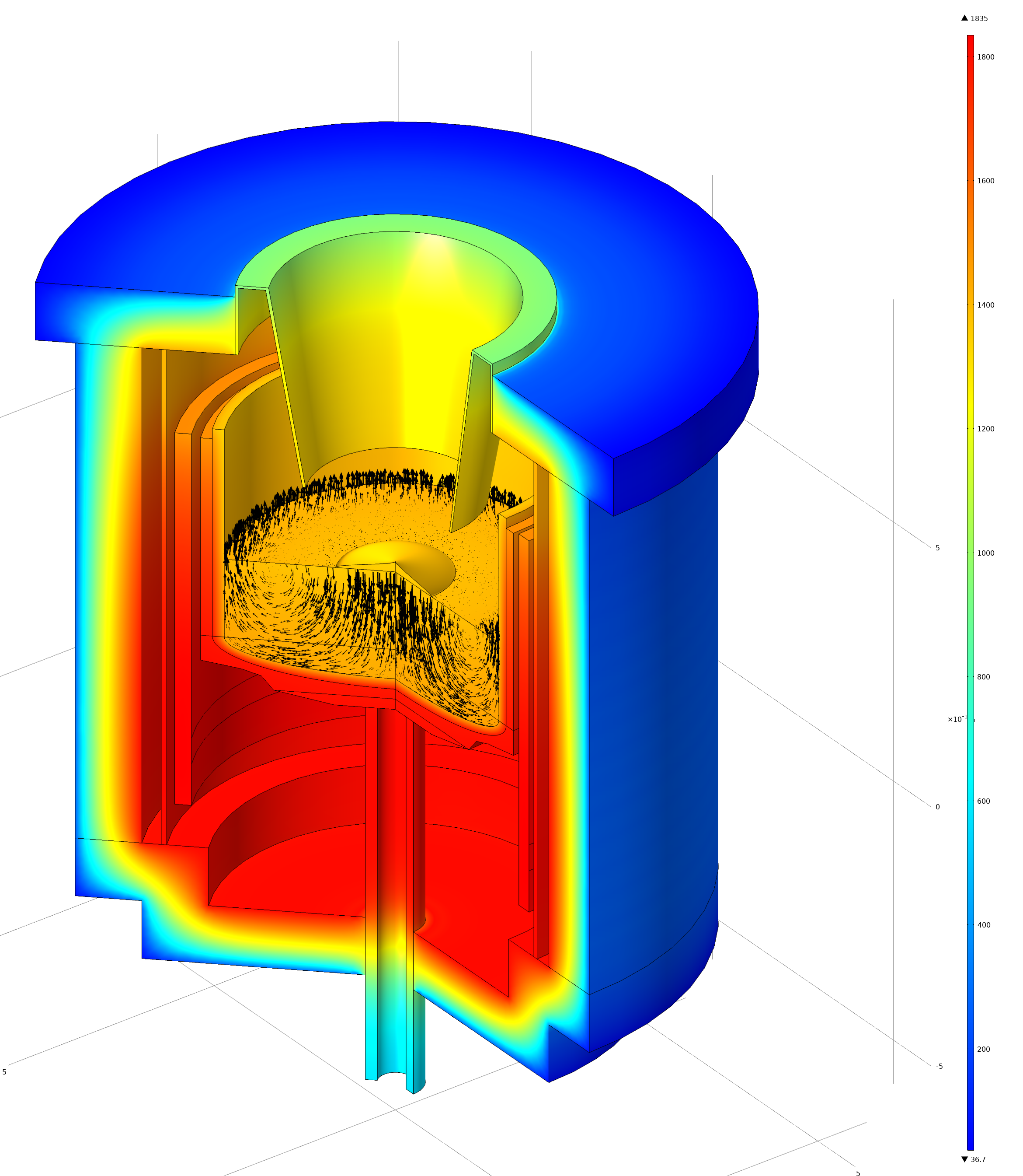 Ac188金宝搏优惠csol Multiphysics模拟显示晶体生长。