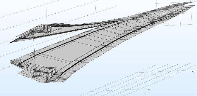 An image showing the geometry for a wind turbine blade model.