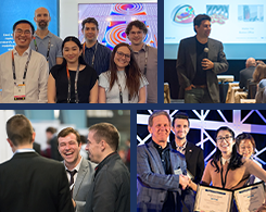 A collage of COMSOL employees and customers throughout the years.