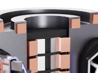 Gros plan d'une illustration d'un tokamak de démonstration en cours de construction par CFS.