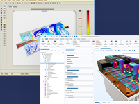 显示 COMSOL&nbsp;Multiphysics<sup>&reg;</sup> 用户界面新旧视图的缩略图。