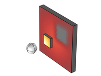 Une figure illustrant l'illumination d'une sphère vers deux blocs se faisant de l'ombre.