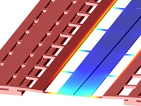 A model showing deformation in a movable waveguide support structure.