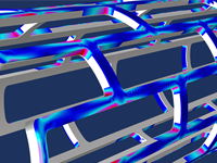 Une vue rapprochée d'un modèle de stent.