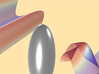 A model showing the electromagnetic scattering of a silver prolate spheroid.