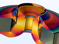 A close-up view of a loudspeaker core model with  optimized topology.