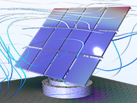 Visualizzazione in dettaglio del campo di velocità e della deformazione in un modello di un pannello solare.