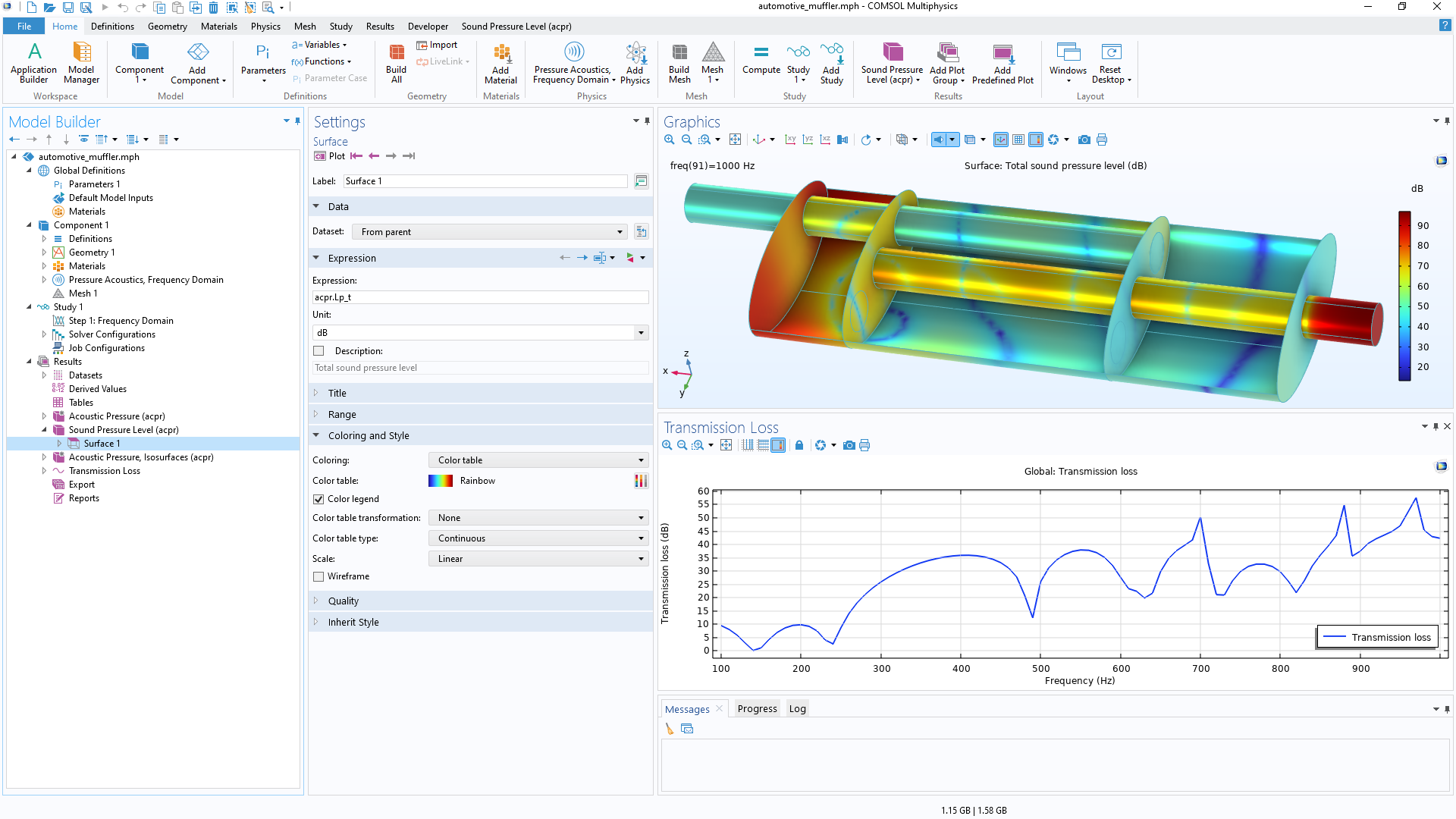 An example of using the built-in visualization tools in COMSOL Multiphysics.