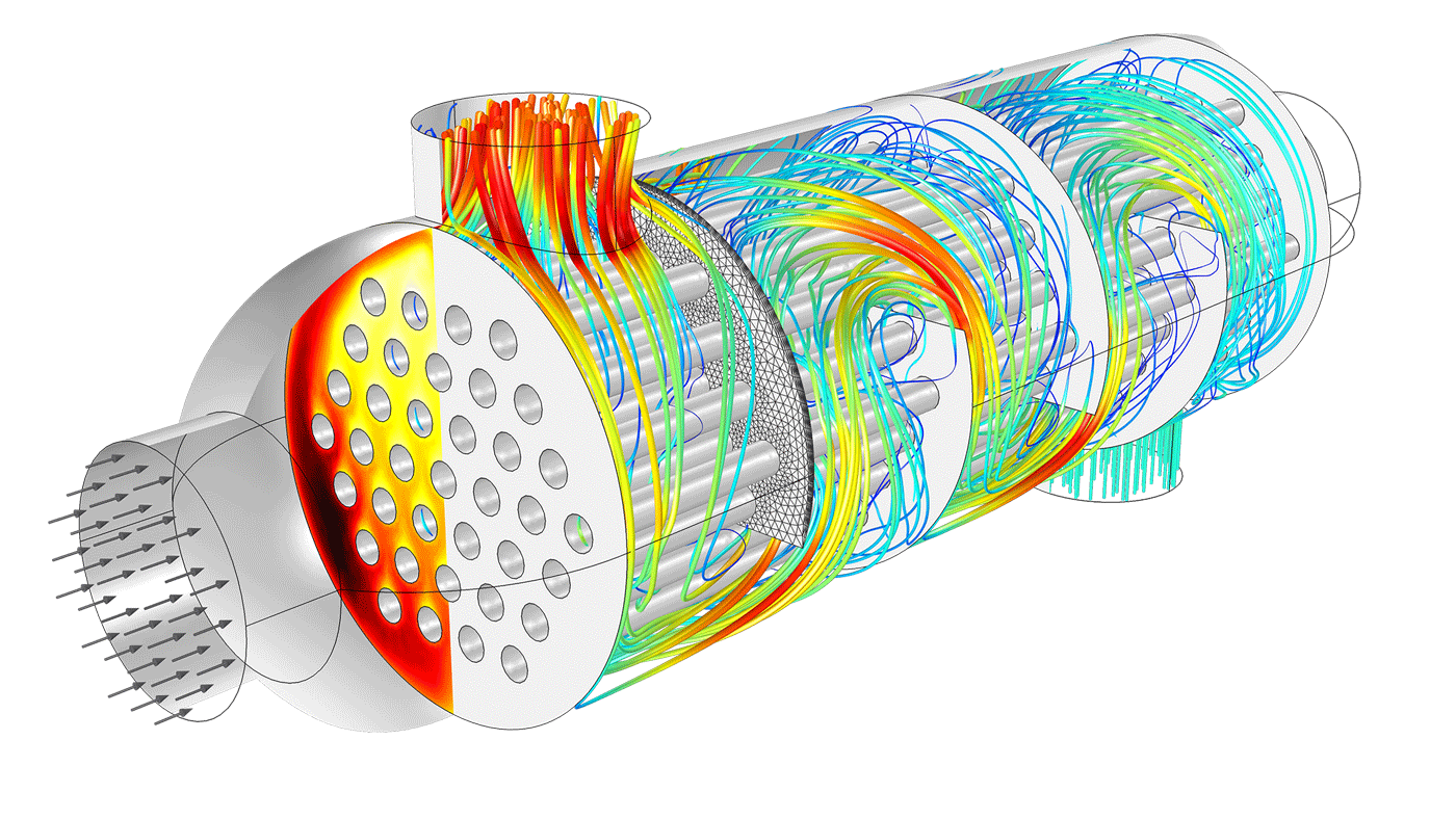 Пример моделирования неизотермического потока с помощью COMSOL Multiphysics и модуля Теплопередача