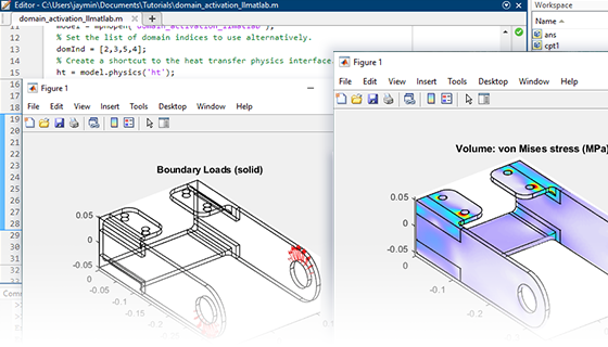 A close-up view of two bracket results plots overlaid on the MATLAB UI.