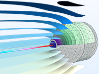 Увеличенное изображение графика отклика давления в модели микрофона с трубчатым зондом.