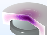 A close-up view of a CCP reactor model showing the temperature and density.