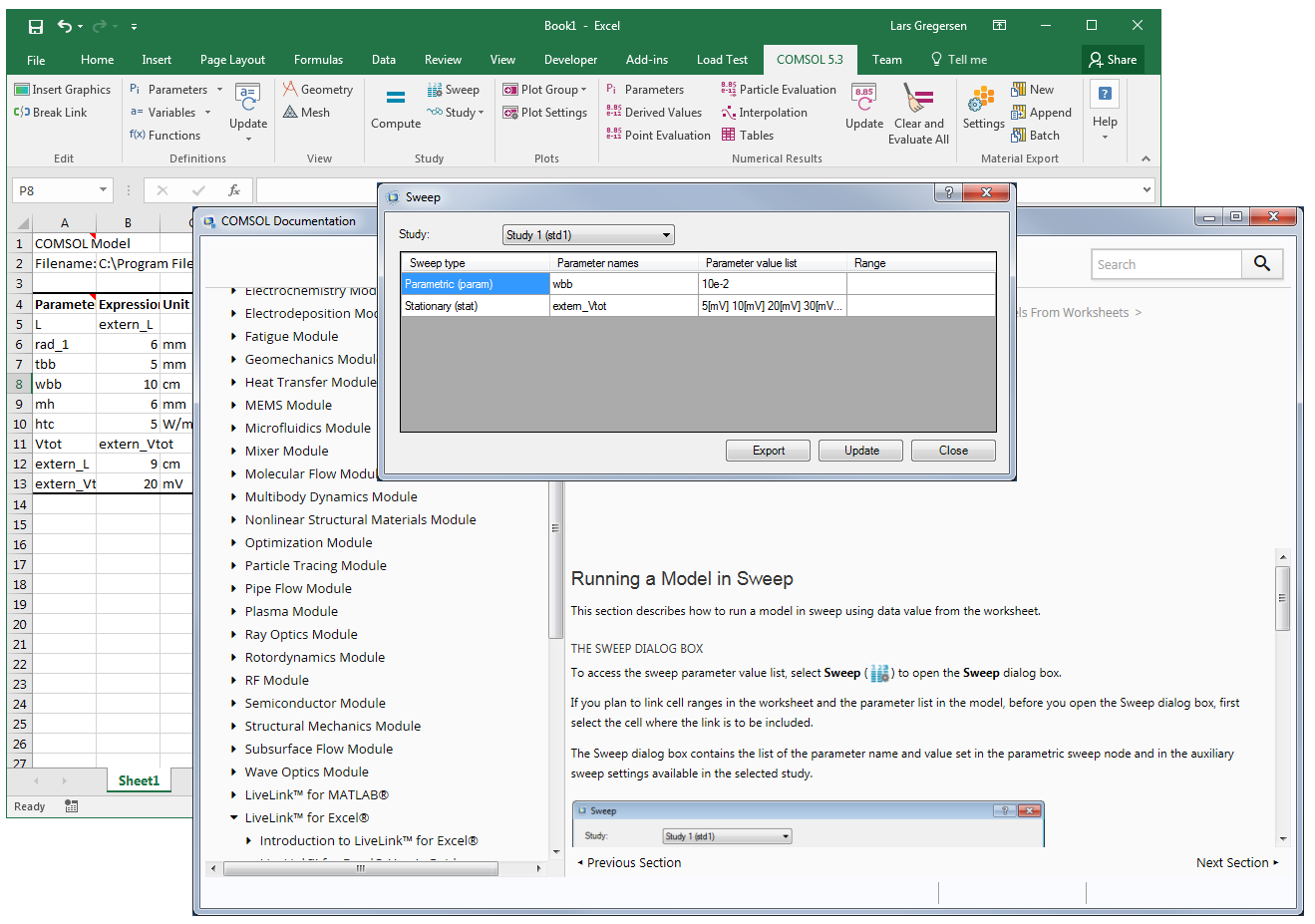 comsol 5.3 documentation view