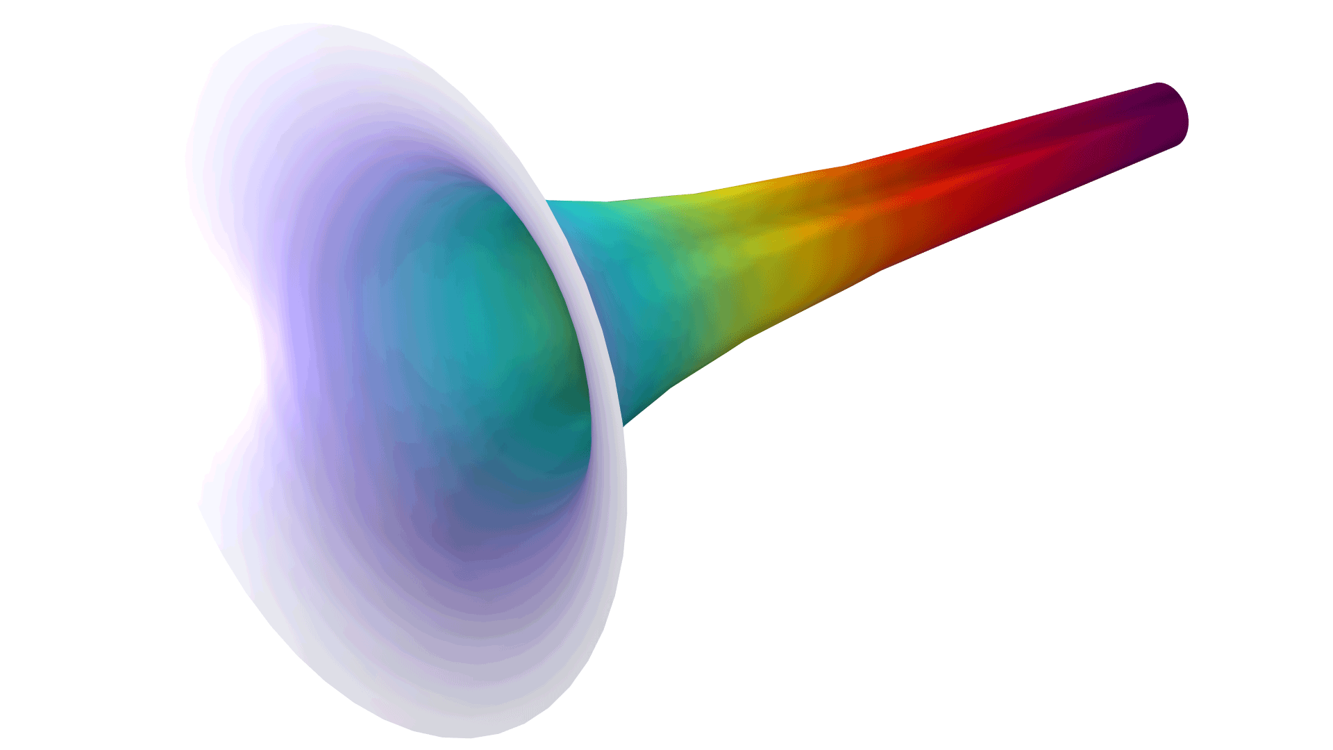 以 Prism 颜色表显示的两个同心圆柱之间的电场。