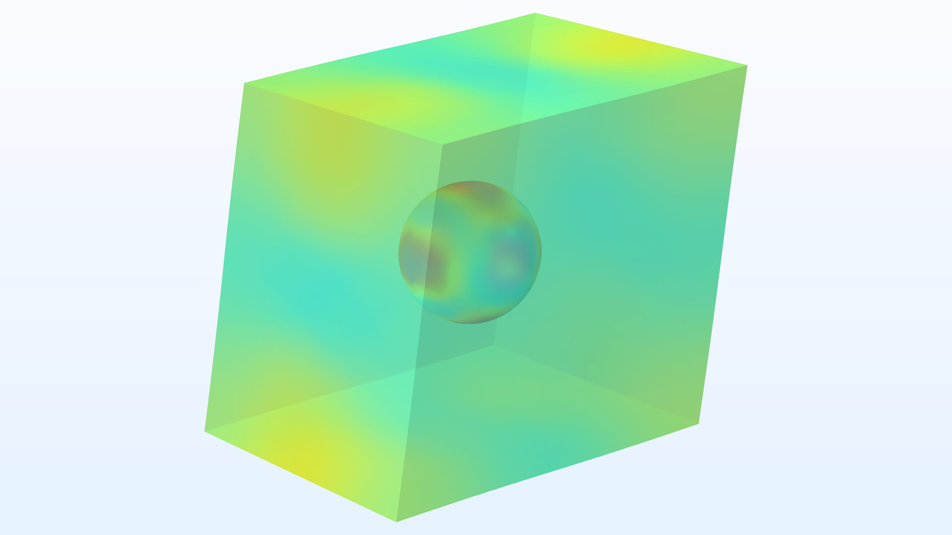 周期性单元模型，其中以 Prism 颜色表显示应力。