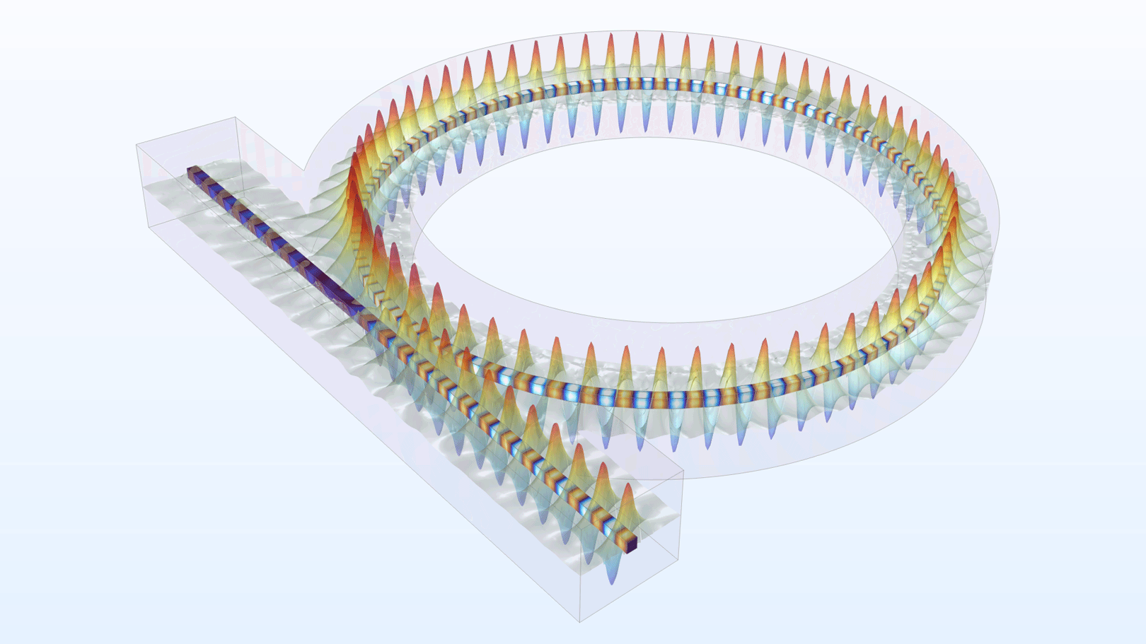 A 3D optical ring model in the Rainbow color table.