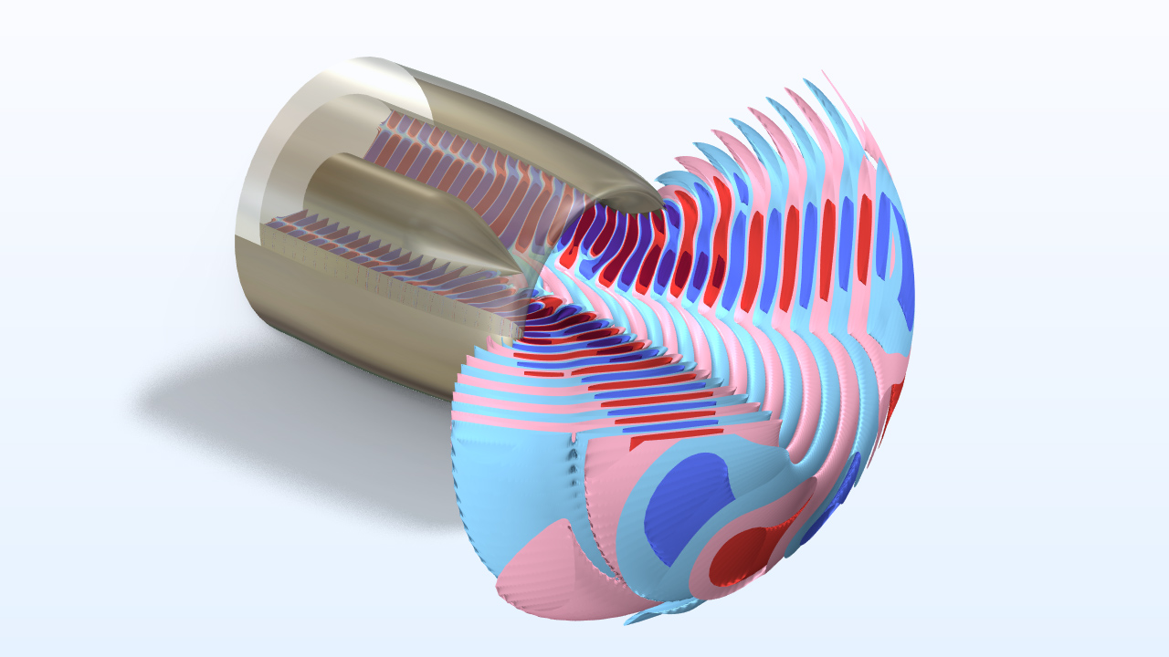 Un modèle générique de nacelle montrant le rayonnement sonore.