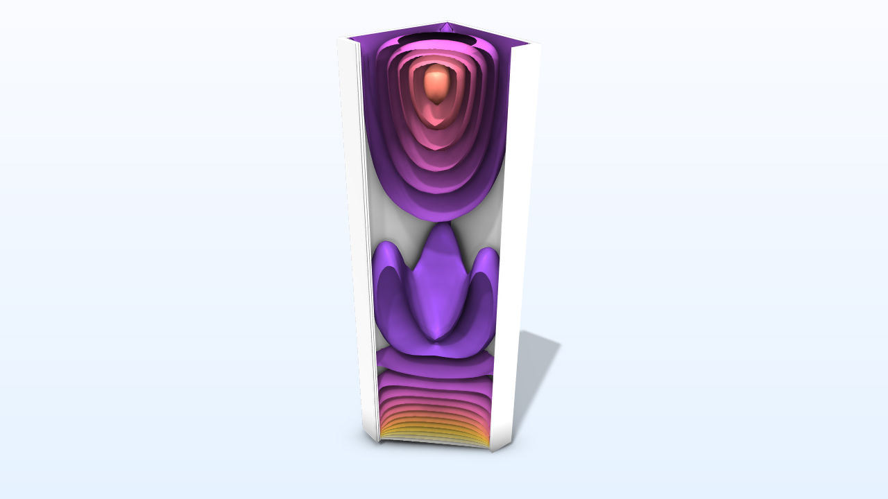 A smoke exhaust duct model showing the temperature.
