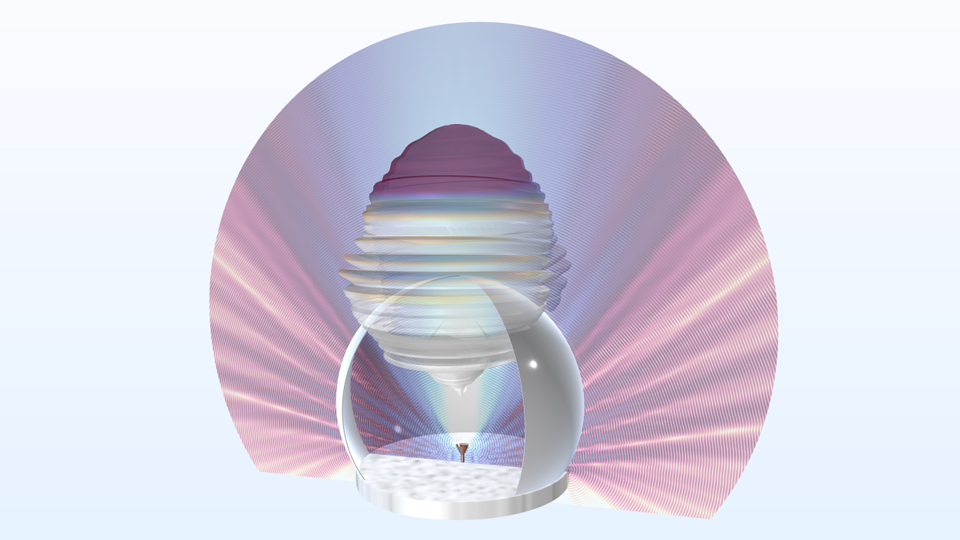 A spherical radome model showing full 3D behavior.