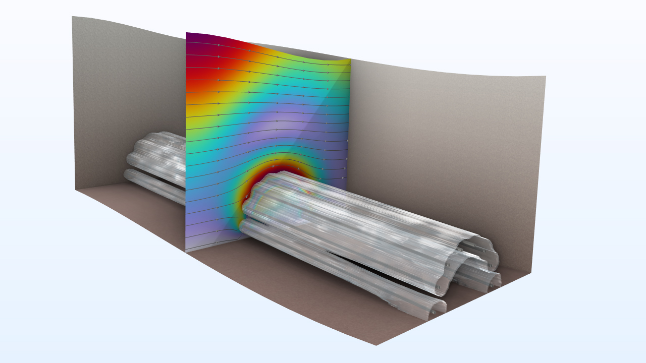 A plot of the thermohydromechanical interactions in an artificial ground freezing simulation.