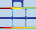 Air flow velocity in a nuclear waste storage area modeled in rainbow.