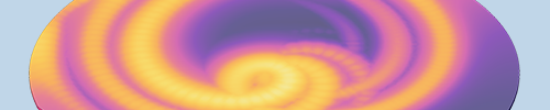 A silicon wafer model with heating shown in yellow, magenta, and purple.