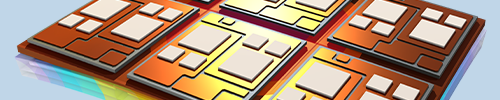 A surface-mount device model that is deformed.