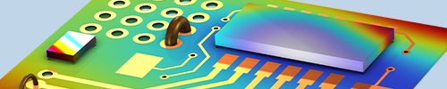 A close-up view of an integrated circuit model.