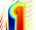 Thermal model of a cylindrical battery.