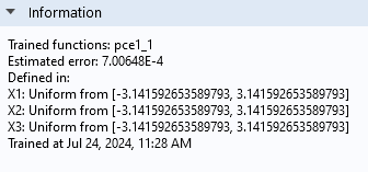 A close-up of the Information section of the Settings window for the PCE function, which contains several brief lines of text.