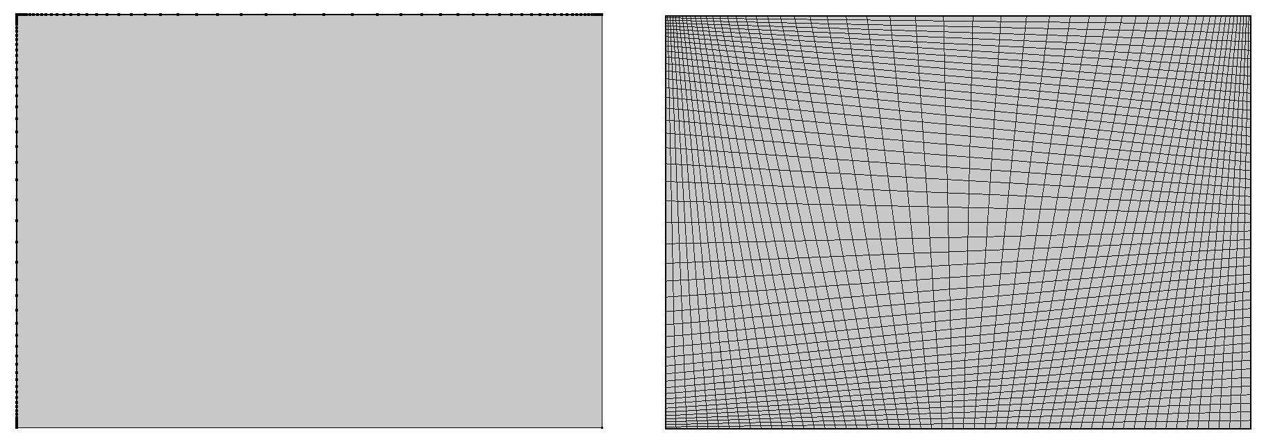 Two edges of a rectangle are meshed, and a second rectangle shows how the mesh would be generated.